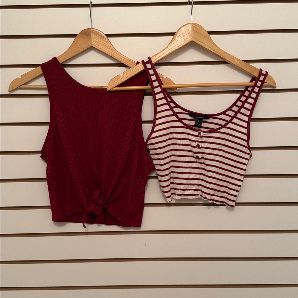 Forever 21 Red and White Striped Top